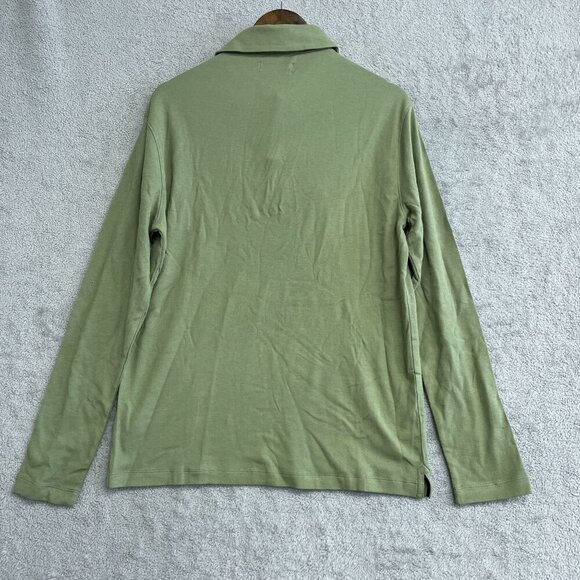 NEW Banana Republic Men's S Long Sleeve Luxe Touch Polo Shirt Green Cotton - Picture 3 of 7
